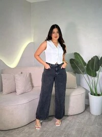 Calça Wide Leg Pink Lu