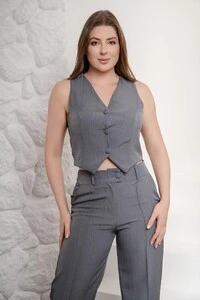 Conjunto Social Alfaiataria Risca De Giz Listra Ju