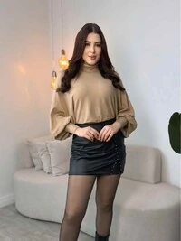 Blusa Manga Morcego Gola Alta Carolina