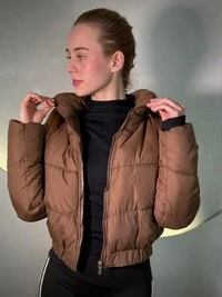 Jaqueta Puffer Curta Com Forramento Interno