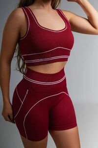 Use.Mood - Conjunto Top E Shorts Canelado Lu