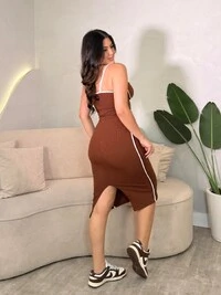 Vestido Com Listras Mileny