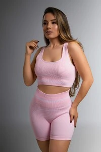 Use.Mood - Conjunto Top E Shorts Canelado Lu