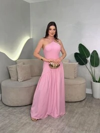 Vestido Longo Amarração No Pescoço Sol