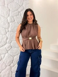 Blusinha C/ Detalhe Dourado Flaviana