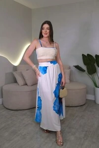 Conjunto Cropped E Saia Midi Veronica