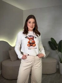 Moletom Sem Capuz Estampado Urso