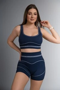 Use.Mood - Conjunto Top E Shorts Canelado Lu