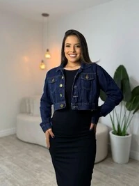 Jaqueta Jeans Lavagem Escura