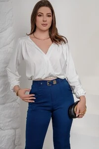 Blusinha transpassada Manga Longa Sonia