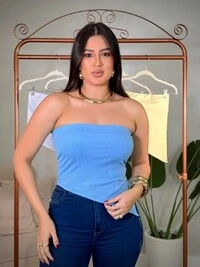 Cropped Canelado Sem Alças SEMANA DO CLIENTE