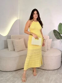Vestido Midi Costas Aberta Marciane