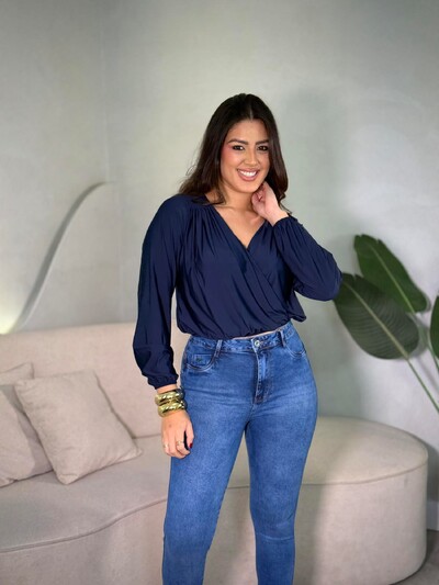Foto Blusinha transpassada Manga Longa Sonia