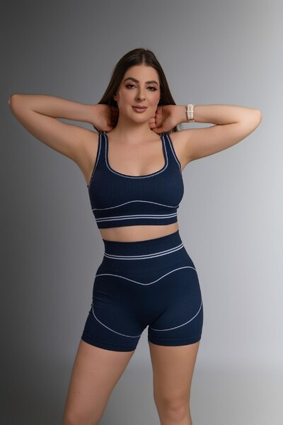 Foto Use.Mood - Conjunto Top E Shorts Canelado Lu