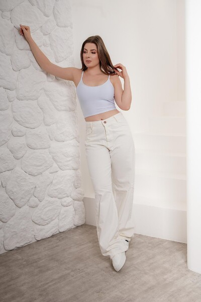 Foto Calça Jeans Wide Leg Off White