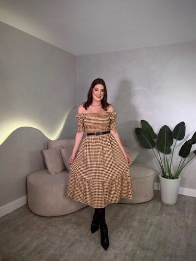 Foto Vestido Midi Xadrez