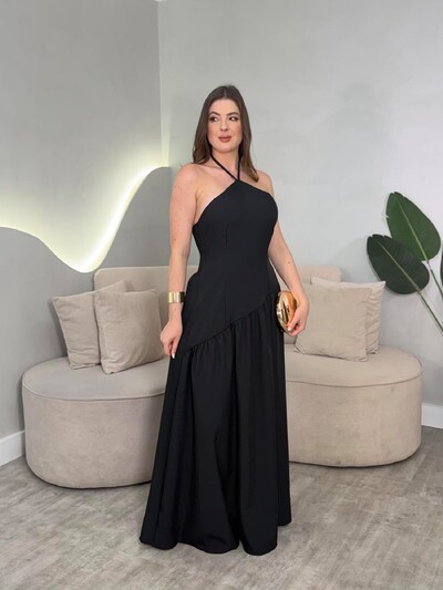 Foto Vestido Longo Amarração No Pescoço Sol