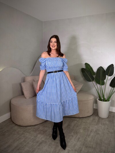 Foto Vestido Midi Xadrez