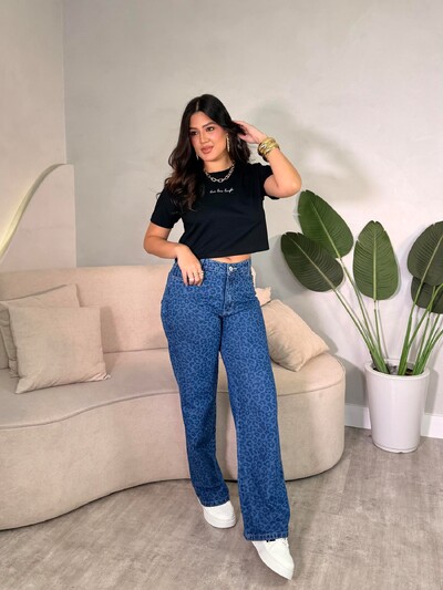 Foto Calça Wide Leg Onça