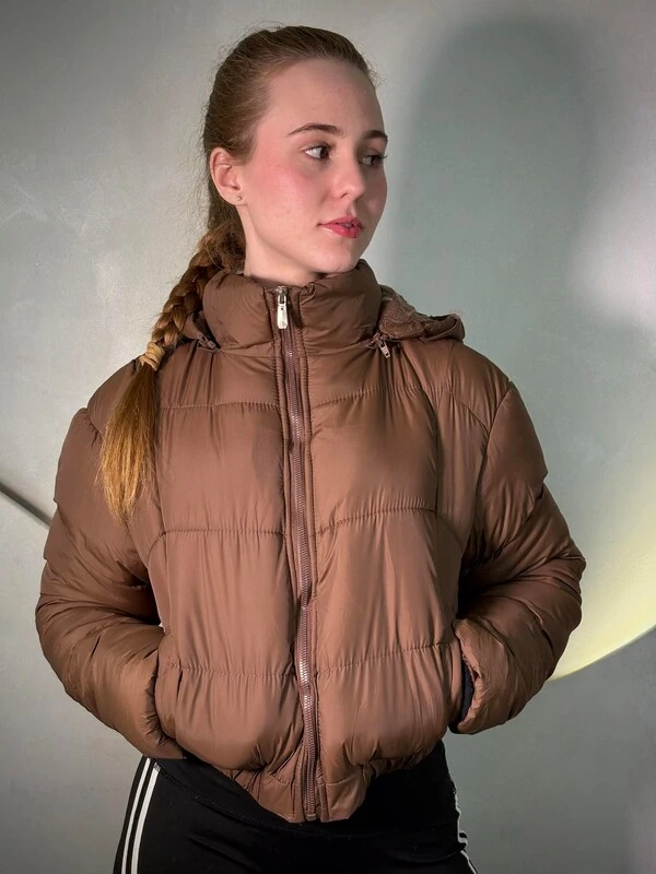 Jaqueta Puffer Curta Com Forramento Interno
