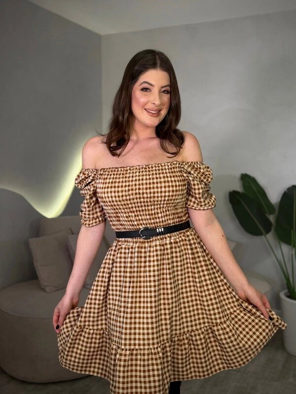 Vestido Curto Xadrez Bia