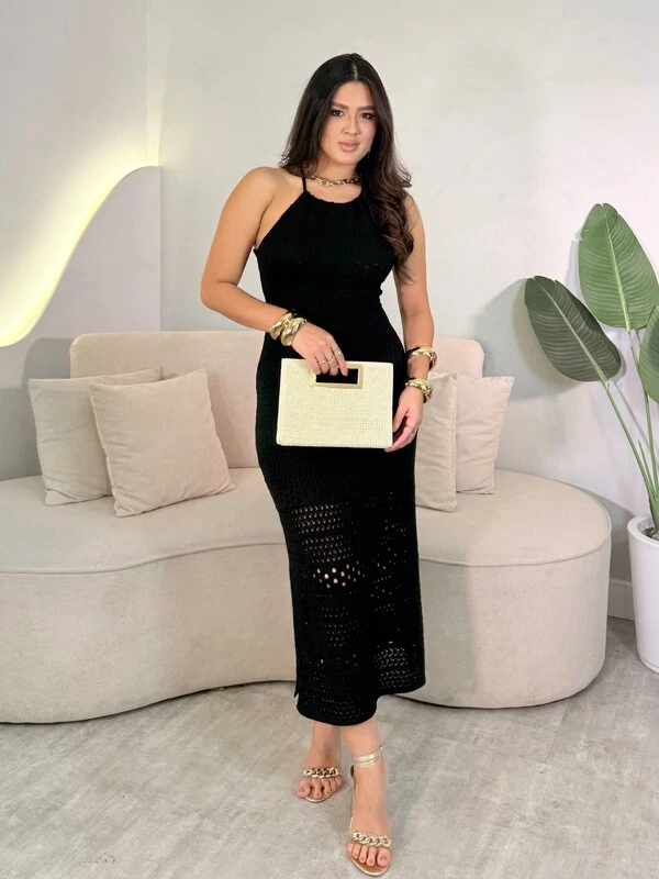 Vestido Midi Costas Aberta Marciane
