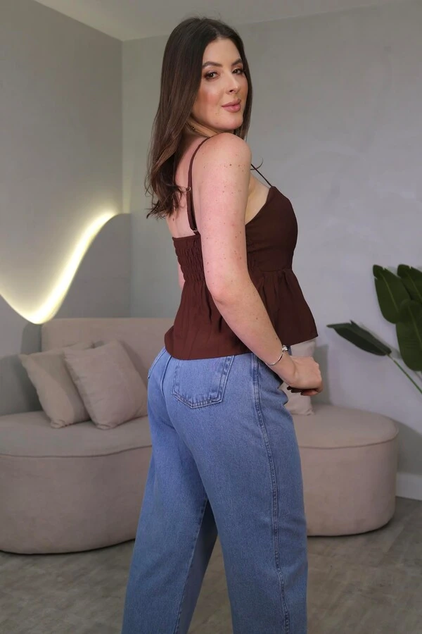 Blusinha Peplum Alças Ajustavéis Cleo PROMO