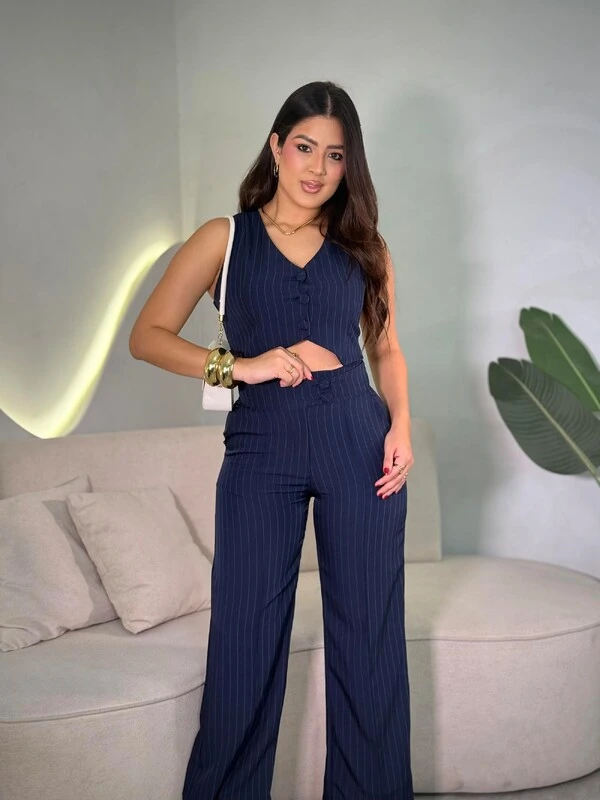 Conjunto Social Alfaiataria Colete E Calça Wanessa