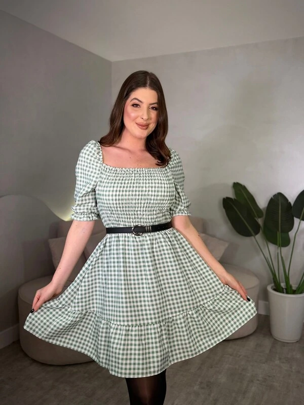 Vestido Curto Xadrez Bia