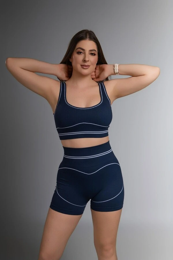 Use.Mood - Conjunto Top E Shorts Canelado Lu