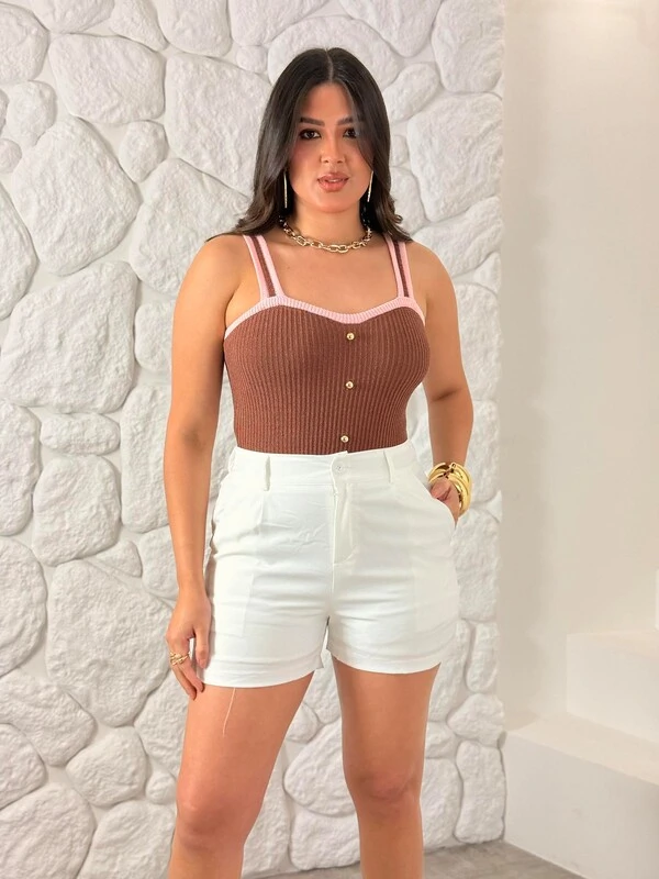 Body Modal C/ Botões Dourados Geovana
