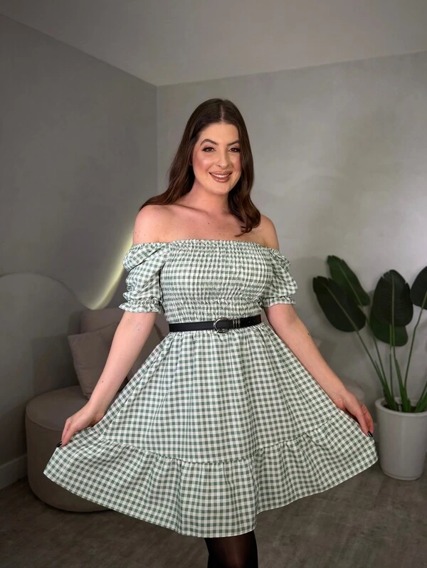 Vestido Curto Xadrez Bia