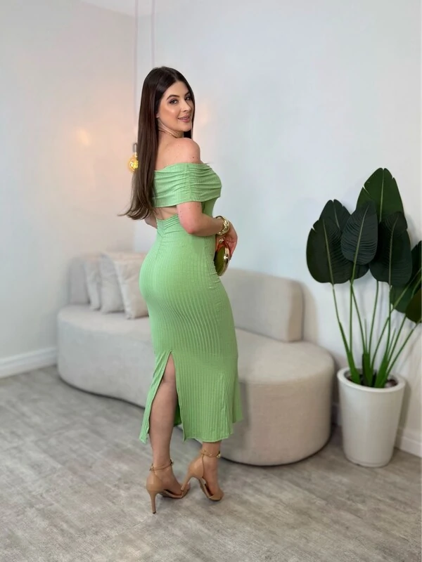 Vestido Canelado Ana Luiza