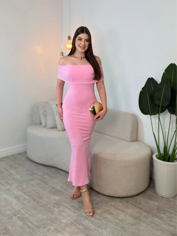 Vestido Canelado Ana Luiza