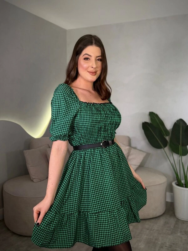 Vestido Curto Xadrez Bia