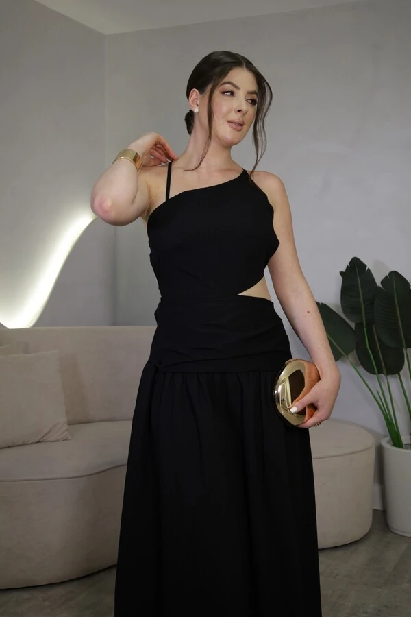 Vestido Midi Costas Abertas Scarlet