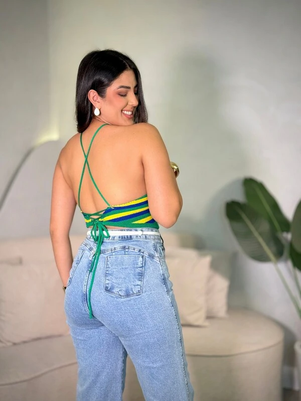 Cropped Tricot Modal Frente Única Brasil Julia