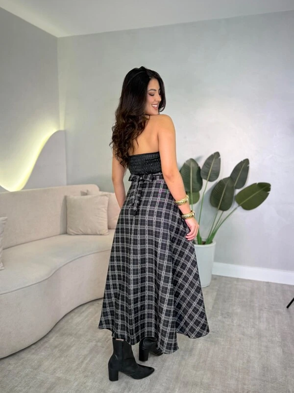 Saia Midi Envelope Xadrez