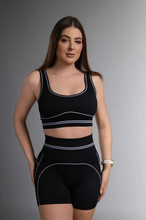 Use.Mood - Conjunto Top E Shorts Canelado Lu