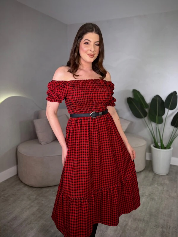 Vestido Midi Xadrez