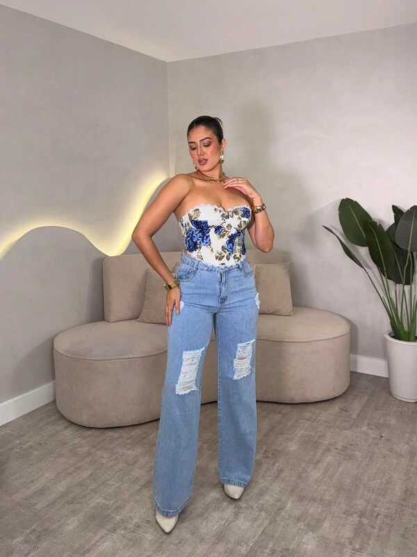 Corset Florido Renda