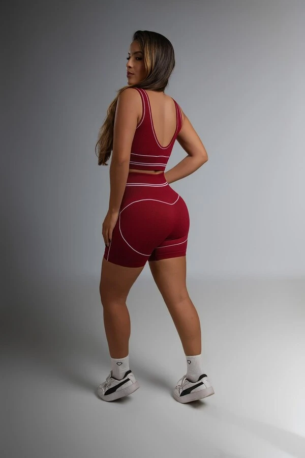 Use.Mood - Conjunto Top E Shorts Canelado Lu