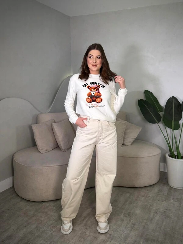 Moletom Sem Capuz Estampado Urso