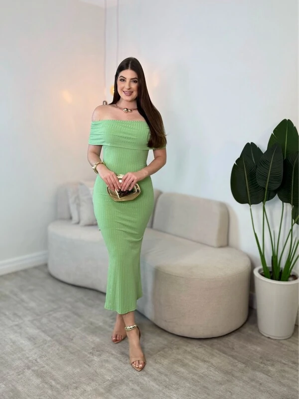 Vestido Canelado Ana Luiza