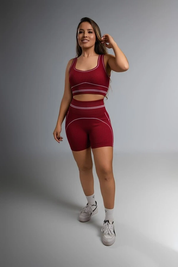 Use.Mood - Conjunto Top E Shorts Canelado Lu