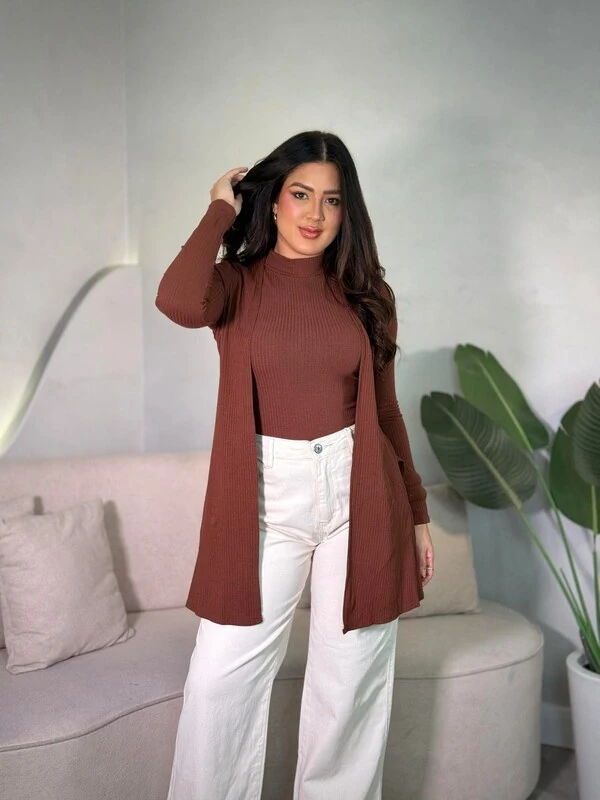 Conjunto Cardigan E Blusinha Roberta