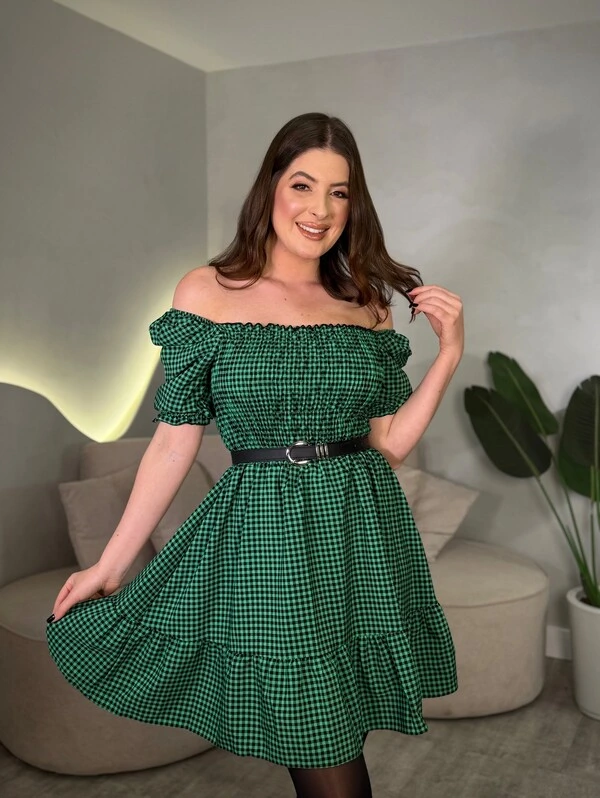 Vestido Curto Xadrez Bia