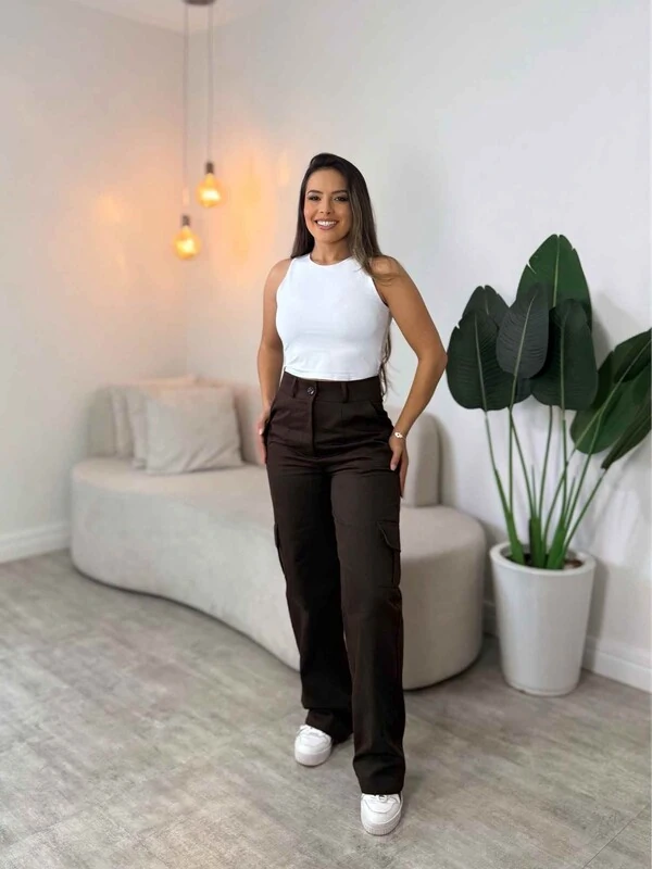 Calça Cargo Wide