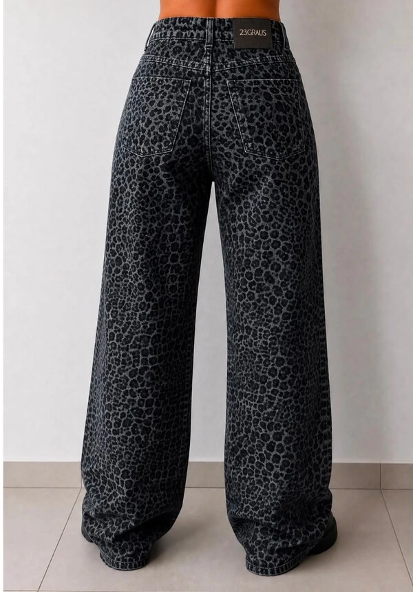 Calça Wide Leg Onça