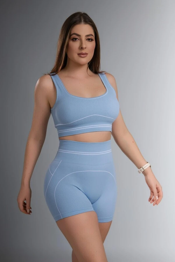 Use.Mood - Conjunto Top E Shorts Canelado Lu